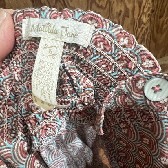 Matilda Jane Arabella Rainbow Print Dress Crochet Accent Ruffles Little Girls 6 - Picture 8 of 9